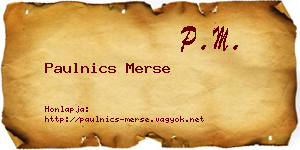 Paulnics Merse névjegykártya